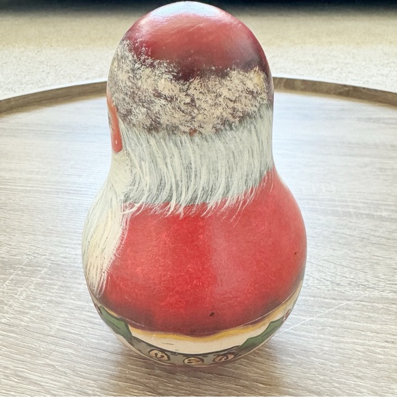 Wooden Santa Roly Poly Doll with Sound Christmas Decor - Picture 5 of 7